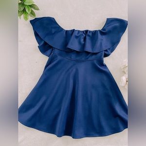 ROYAL BLUE OFF SHOULDER DRESS